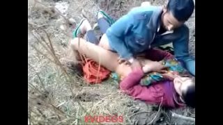 horny indian young couple sex in jungle